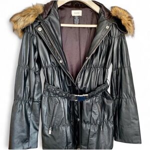 ‼️NEIMAN MARCUS‼️ GENUINE LEATHER‼️ FOX FUR BOMBER